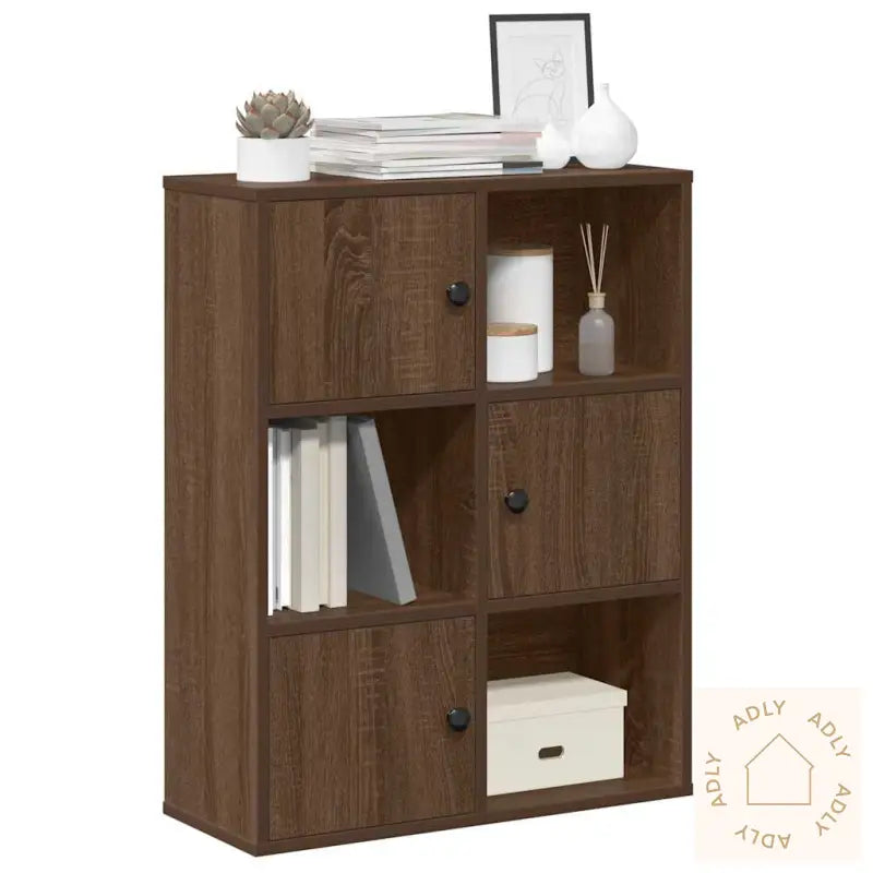 Bokhylle Brun Eik 60X24X76,5 Cm Konstruert Tre