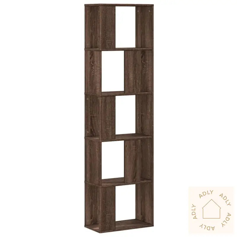 Bokhylle 5 Etasjer Brun Eik 45X23,5X162,5 Cm Konstruert Tre