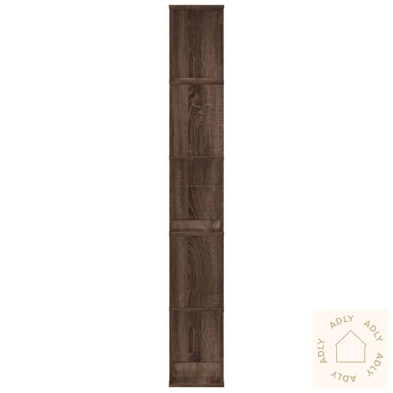 Bokhylle 5 Etasjer Brun Eik 45X23,5X162,5 Cm Konstruert Tre