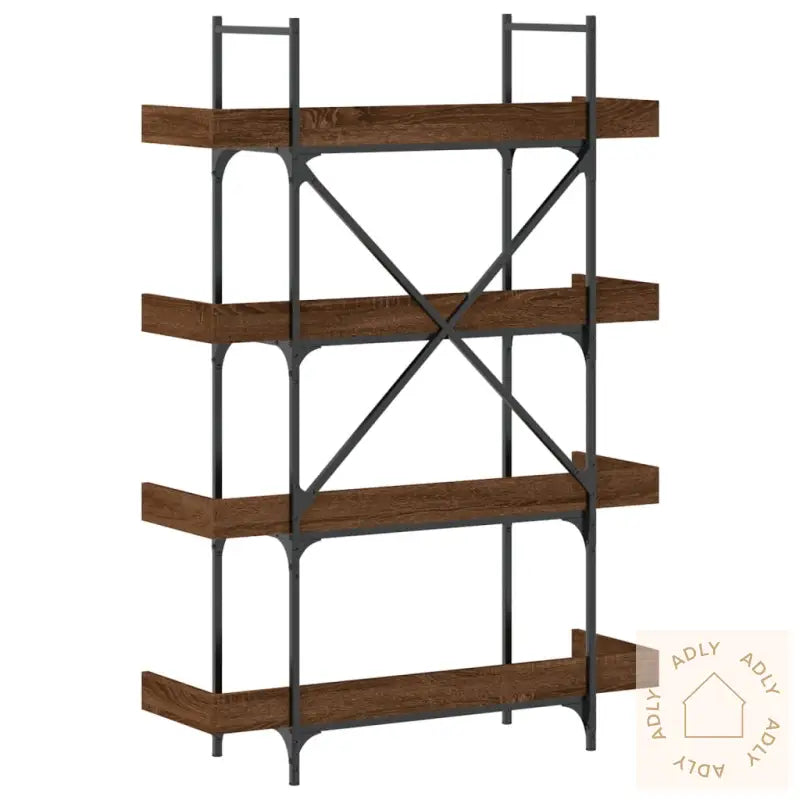Bokhylle 3 Etasjer Brun Eik 100X33X145,5 Cm Konstruert Tre