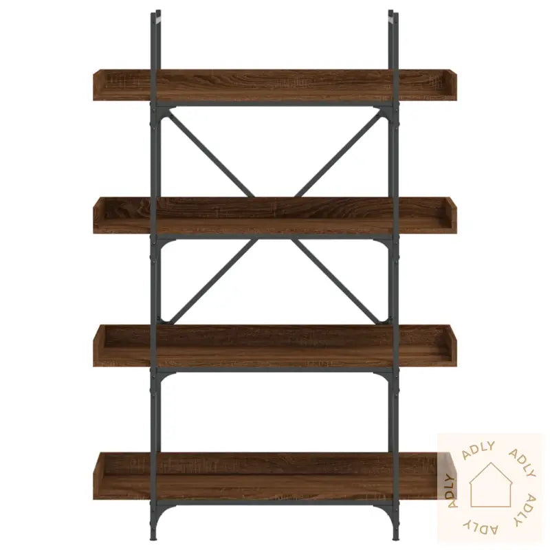 Bokhylle 3 Etasjer Brun Eik 100X33X145,5 Cm Konstruert Tre