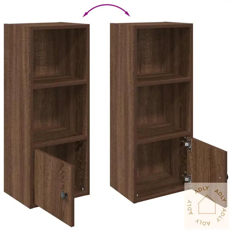 Bokhylle Brun Eik 31X24X77 Cm Konstruert Tre