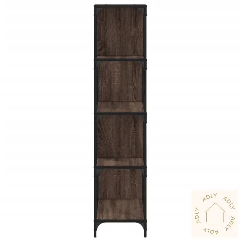 Bokhylle 4 Etasjer Brun Eik 139X33,5X149 Cm Konstruert Tre