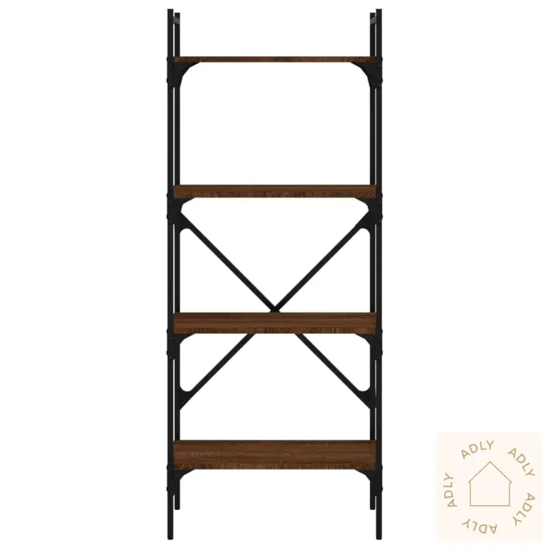 Bokhylle 4 Etasjer Brun Eik 56X31,5X138,5 Cm Konstruert Tre