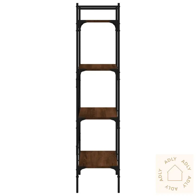 Bokhylle 4 Etasjer Brun Eik 56X31,5X138,5 Cm Konstruert Tre