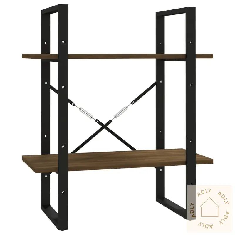 Bokhylle 2 Etasjer Brun Eik 60X30X70 Cm Konstruert Tre