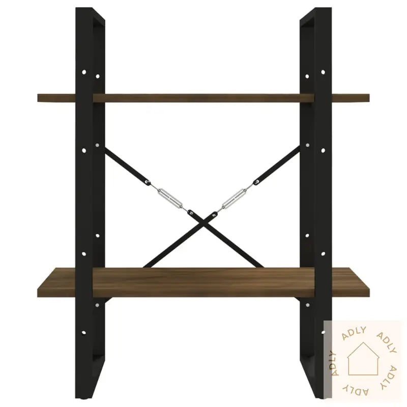 Bokhylle 2 Etasjer Brun Eik 60X30X70 Cm Konstruert Tre
