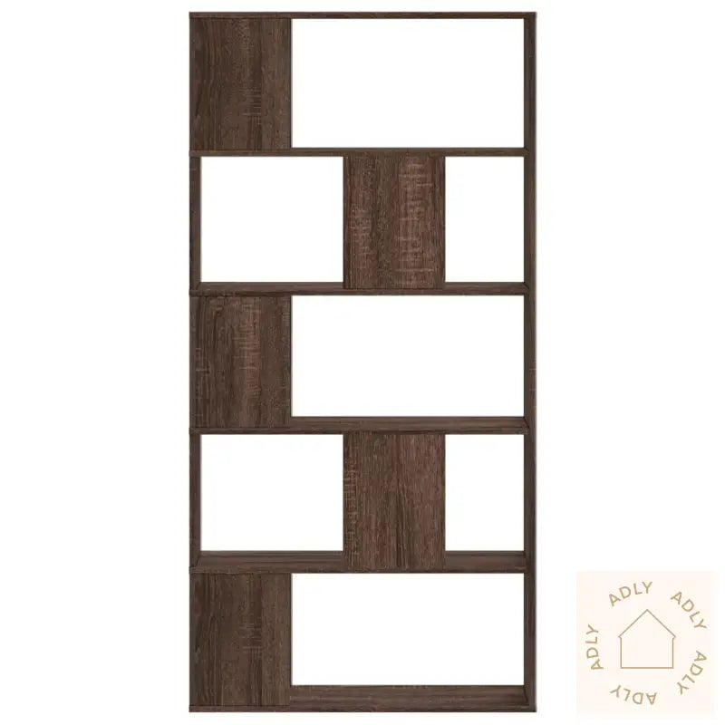 Bokhylle 5 Etasjer Brun Eik 80,5X23,5X162,5 Cm Konstruert Tre