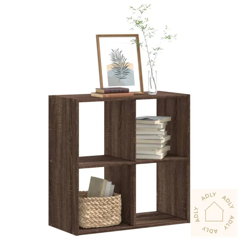 Bokhylle Brun Eik 68,5X32X68,5 Cm Konstruert Tre