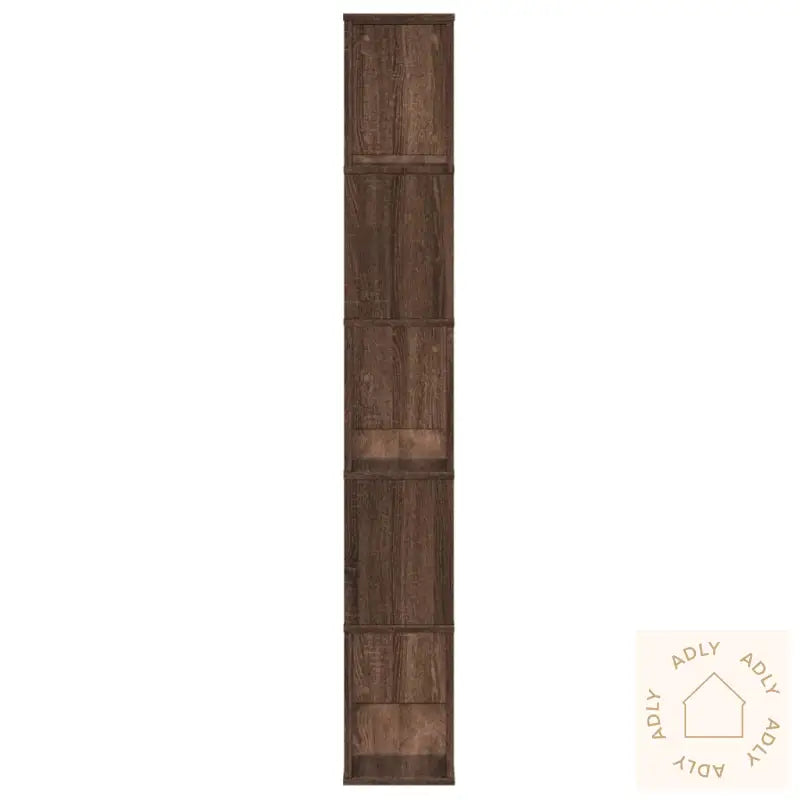 Bokhylle 5 Etasjer Brun Eik 80,5X23,5X162,5 Cm Konstruert Tre