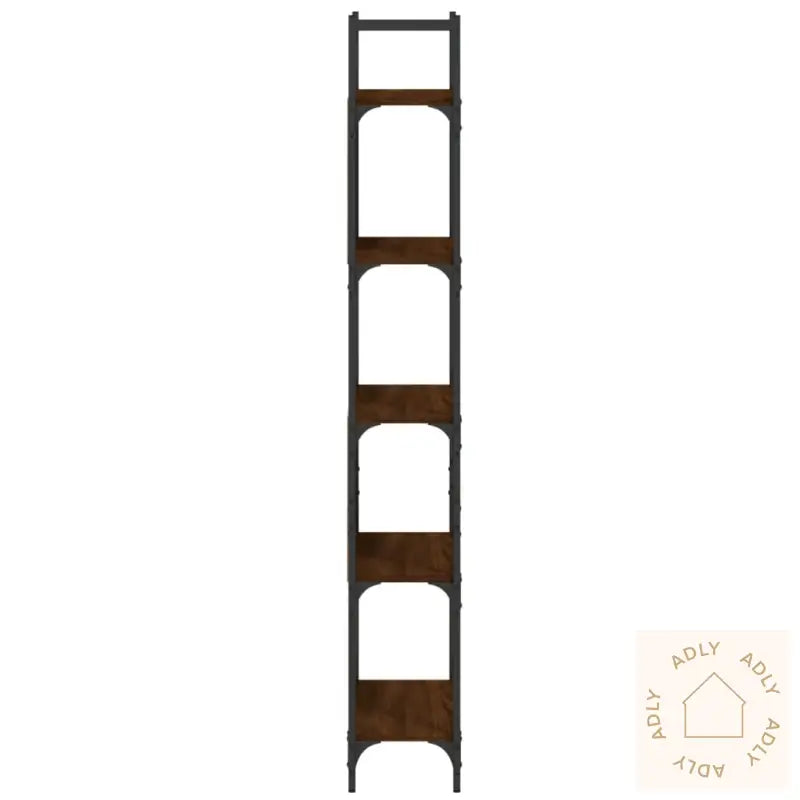 Bokhylle 5 Etasjer Brun Eik 60,5X24X166,5 Cm Konstruert Tre