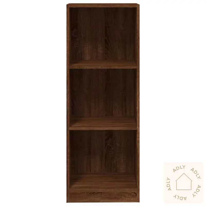 Bokhylle 3 Etasjer Brun Eik 40X24X109 Cm Konstruert Tre