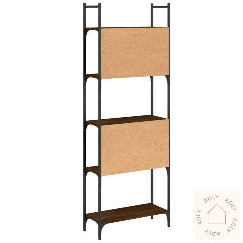 Bokhylle 5 Etasjer Brun Eik 60,5X24X166,5 Cm Konstruert Tre