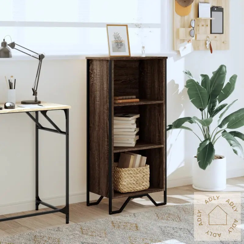 Bokhylle Brun Eik 50X31X106 Cm Konstruert Tre