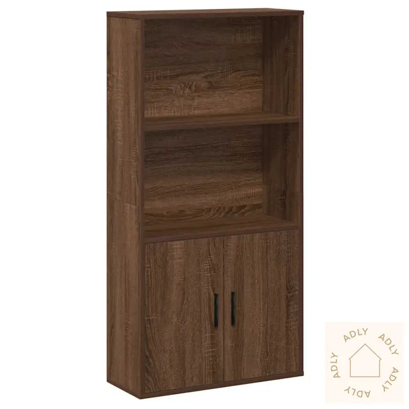 Bokhylle Brun Eik 60X24X120 Cm Konstruert Tre