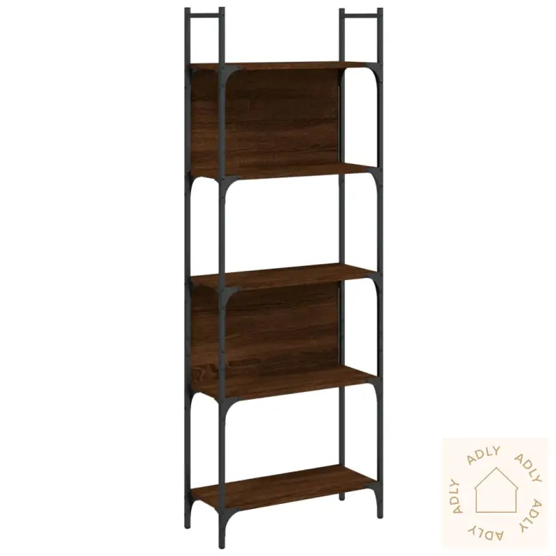 Bokhylle 5 Etasjer Brun Eik 60,5X24X166,5 Cm Konstruert Tre