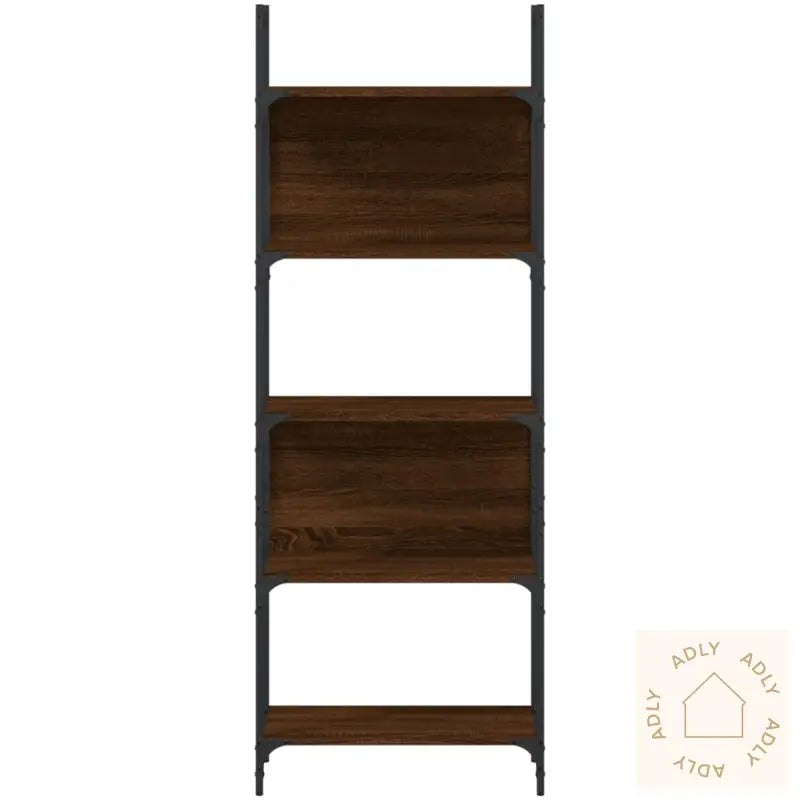 Bokhylle 5 Etasjer Brun Eik 60,5X24X166,5 Cm Konstruert Tre