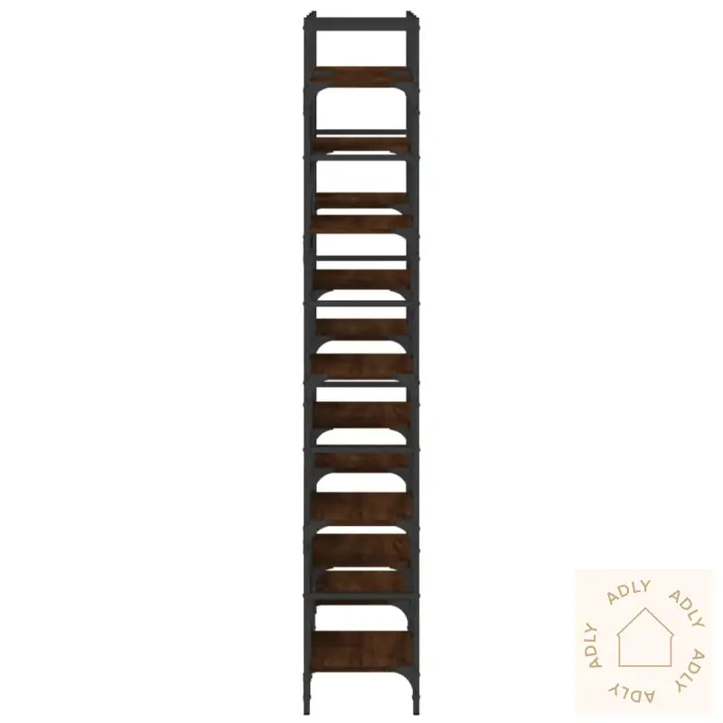 Bokhylle Brun Eik 127,5X28,5X172,5 Cm Konstruert Tre
