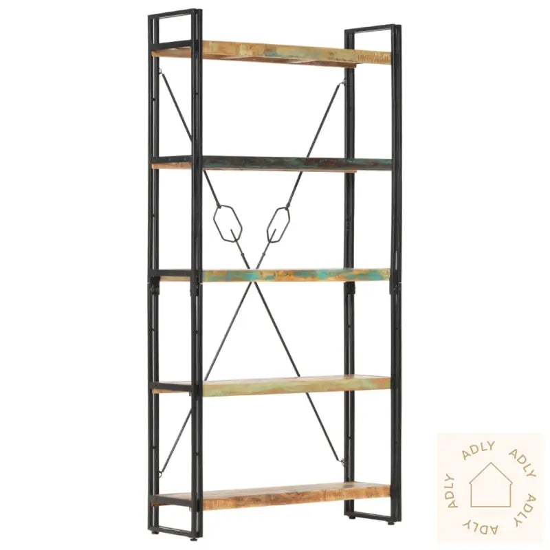 Bokhylle 5 Etasjer 90X30X180 Cm Gjenvunnet Heltre