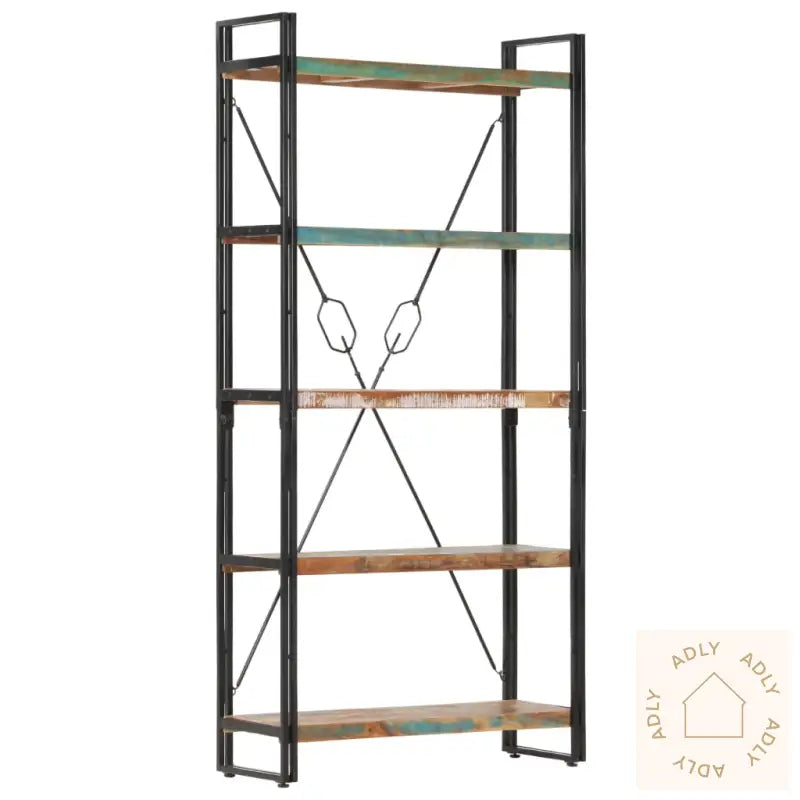 Bokhylle 5 Etasjer 90X30X180 Cm Gjenvunnet Heltre