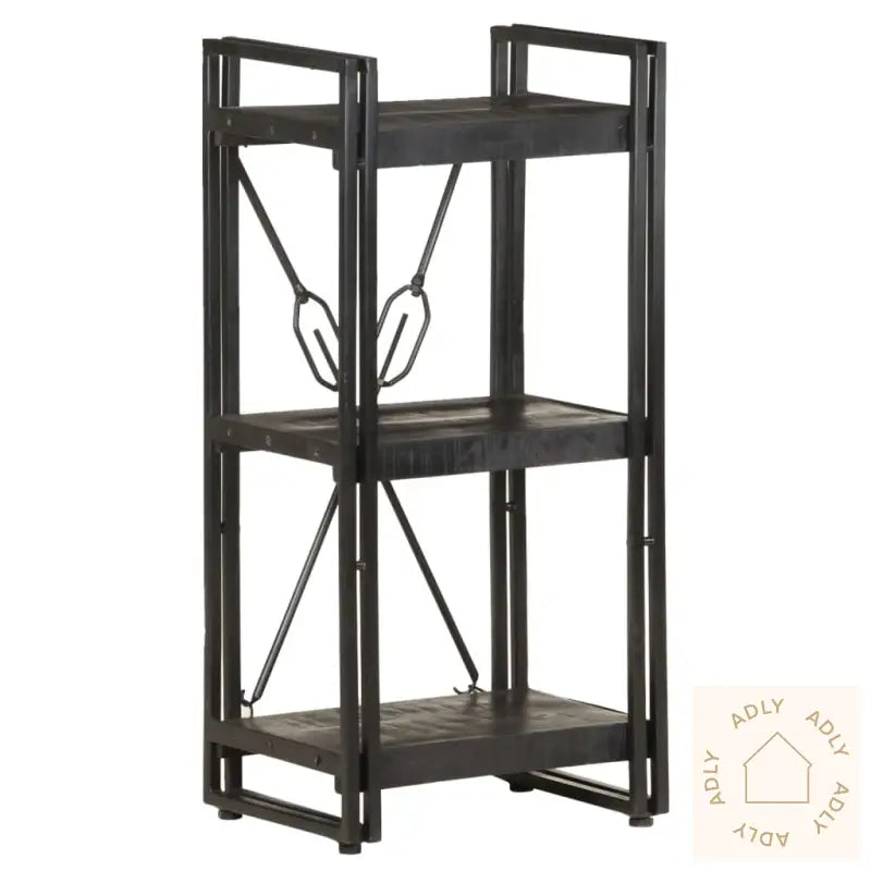 Bokhylle 3 Etasjer Svart 40X30X80 Cm Heltre Mango