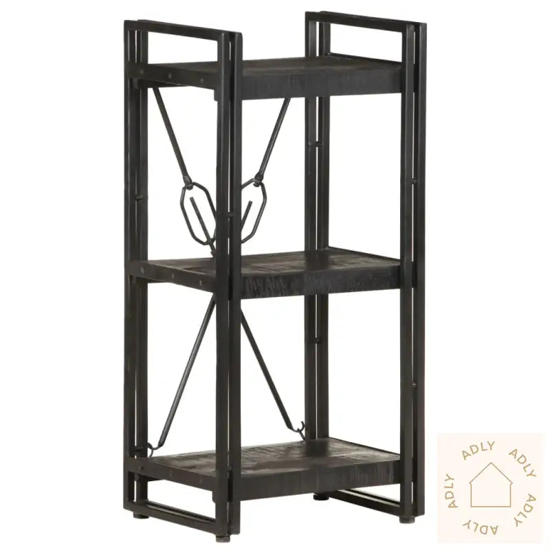Bokhylle 3 Etasjer Svart 40X30X80 Cm Heltre Mango