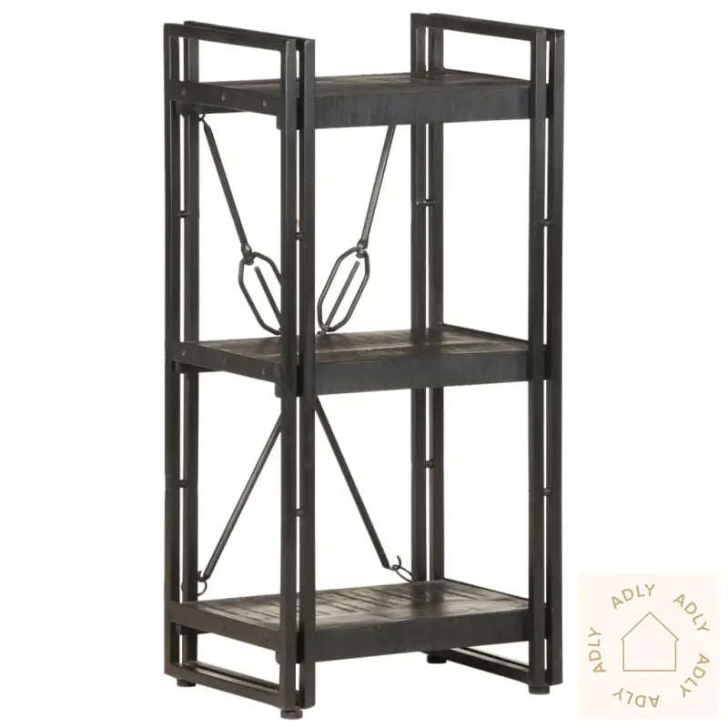 Bokhylle 3 Etasjer Svart 40X30X80 Cm Heltre Mango