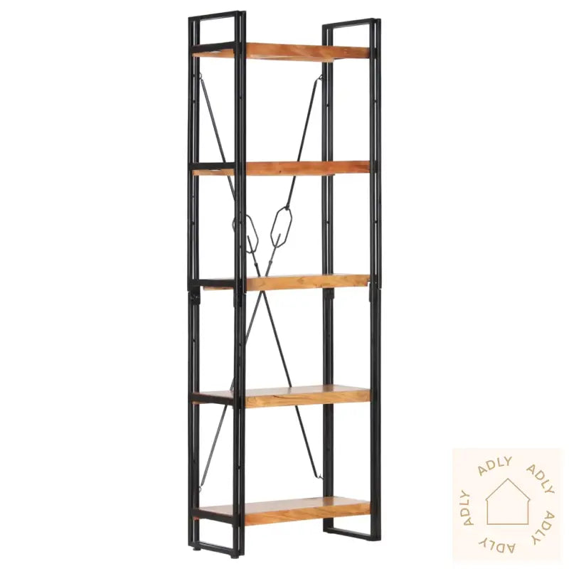 Bokhylle 5 Etasjer 60X30X180 Cm Heltre Akasie