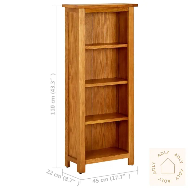 Bokhylle 4 Etasjer 45X22X110 Cm Heltre Eik