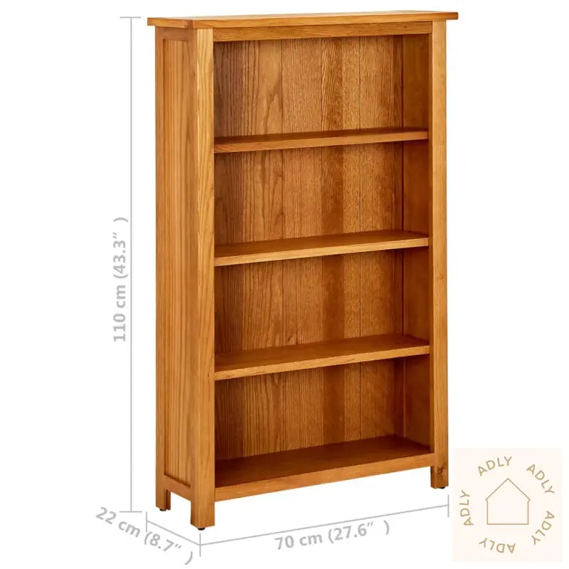 Bokhylle 4 Etasjer 70X22X110 Cm Heltre Eik