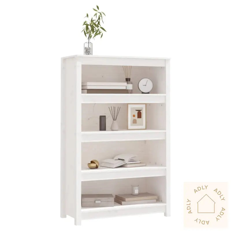 Bokhylle Hvit 80X35X126 Cm Heltre Furu