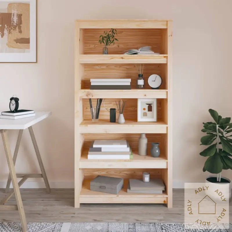 Bokhylle 80X35X154 Cm Heltre Furu