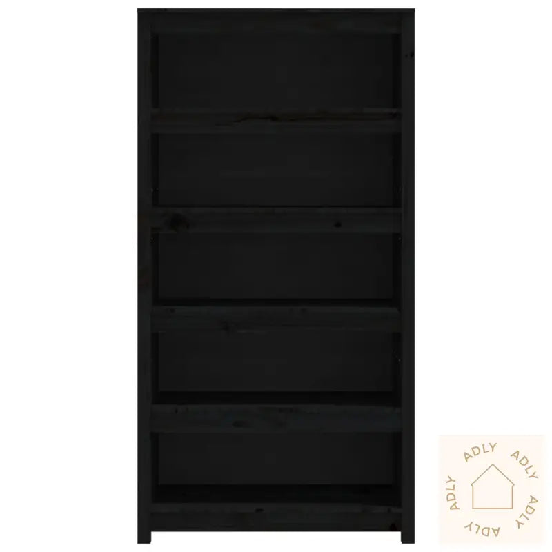 Bokhylle Svart 80X35X154 Cm Heltre Furu