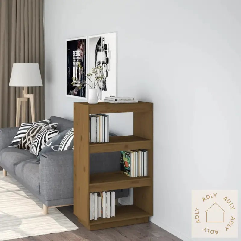 Bokhylle/Romdeler Honningbrun 60X35X103 Cm Heltre Furu
