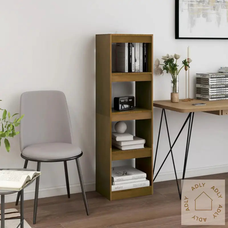 Bokhylle/Romdeler Honningbrun 40X30X135,5 Cm Heltre Furu