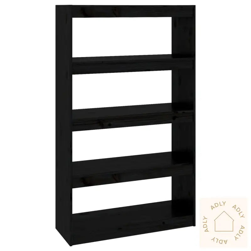 Bokhylle/Romdeler Svart 80X30X135,5 Cm Heltre Furu