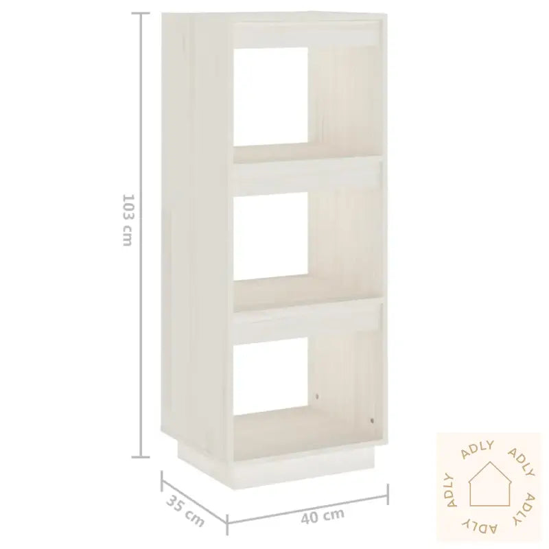 Bokhylle/Romdeler Hvit 40X35X103 Cm Heltre Furu