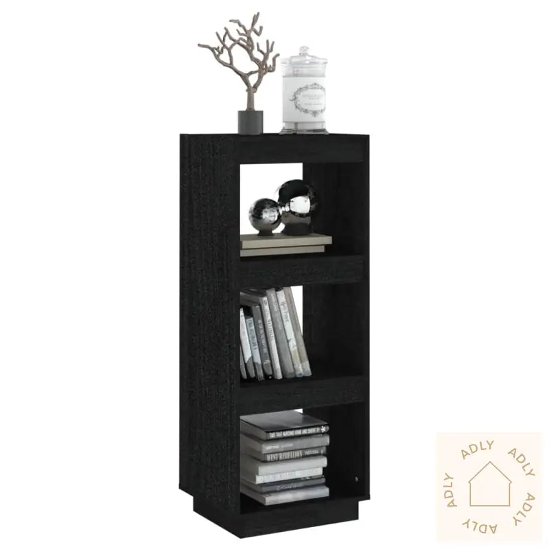 Bokhylle/Romdeler Svart 40X35X103 Cm Heltre Furu