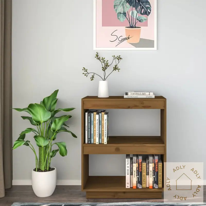 Bokhylle Honningbrun 60X35X71 Cm Heltre Furu