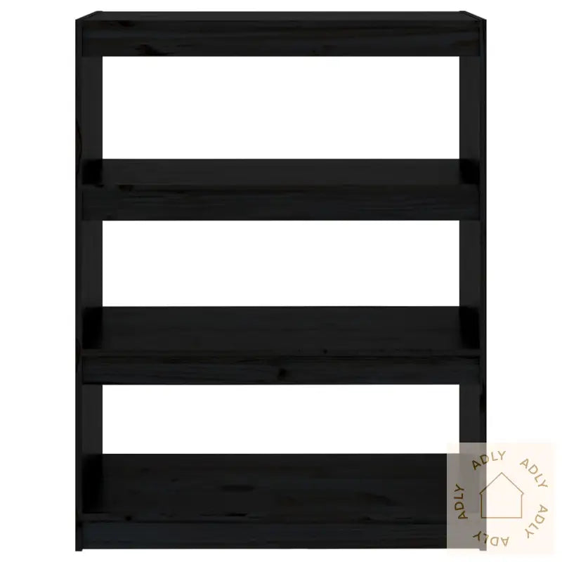 Bokhylle/Romdeler Svart 80X30X103,5 Cm Heltre Furu