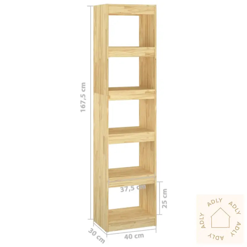 Bokhylle/Romdeler 40X30X167,5 Cm Heltre Furu