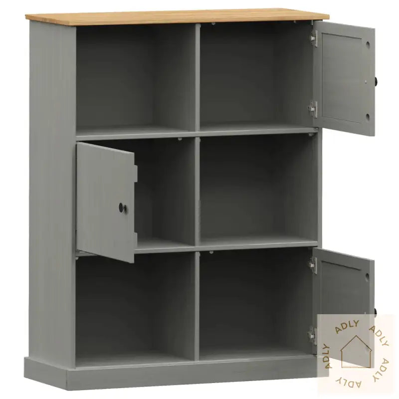 Bokhylle Vigo Grå 90X35X114,5 Cm Heltre Furu