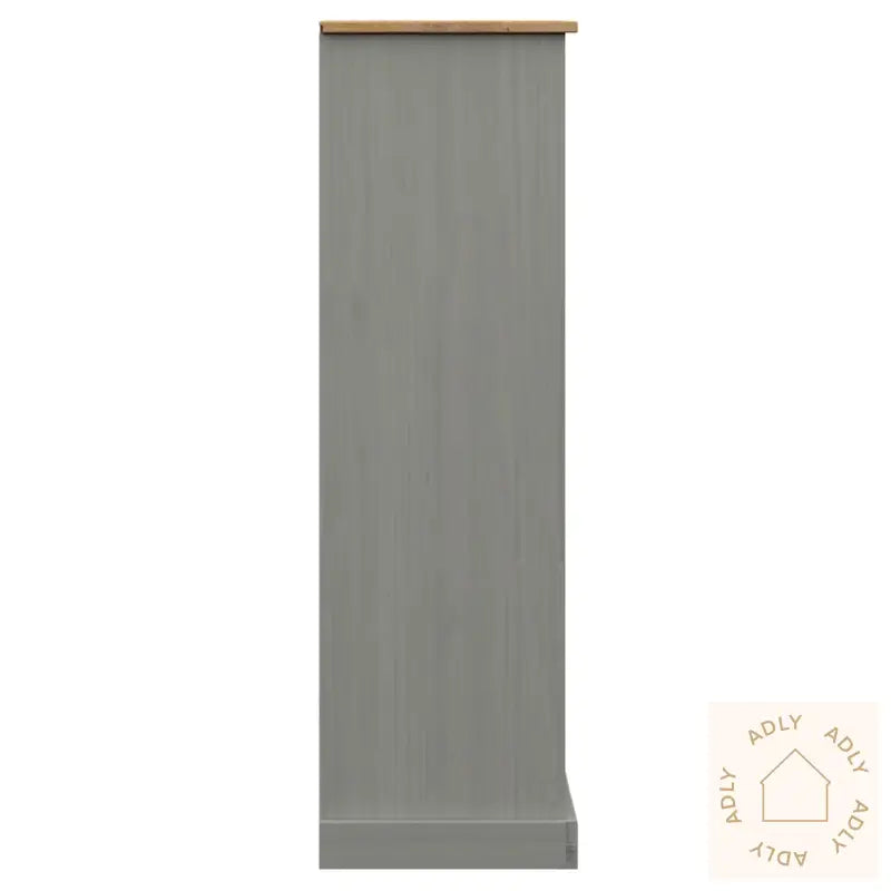 Bokhylle Vigo Grå 90X35X114,5 Cm Heltre Furu