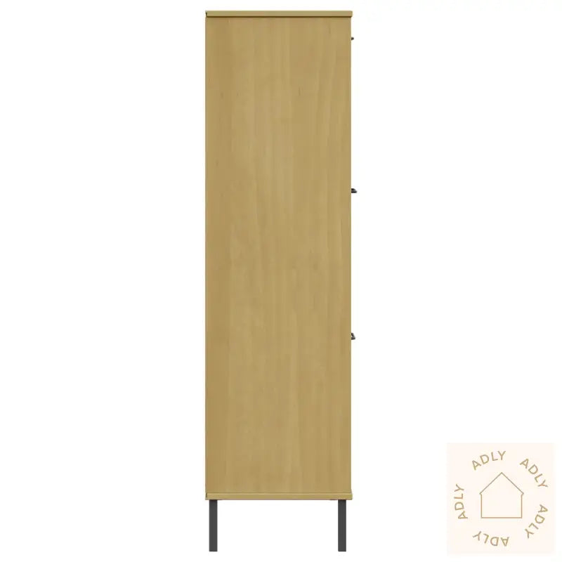 Bokhylle Med Metallben Brun 90X35X128,5 Cm Heltre Oslo