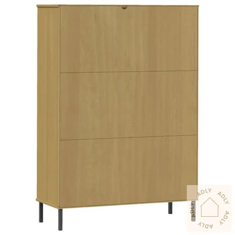 Bokhylle Med Metallben Brun 90X35X128,5 Cm Heltre Oslo