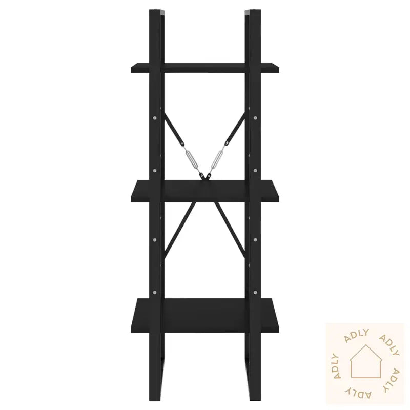 Bokhylle 3 Nivåer Svart 40X30X105 Cm Heltre Furu
