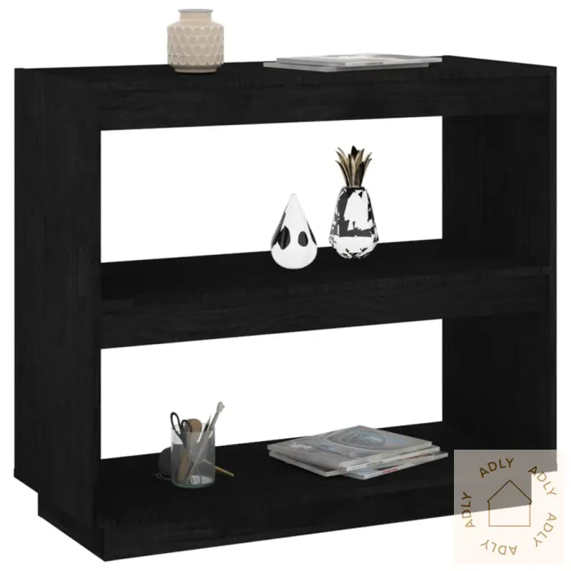 Bokhylle Svart 80X35X71 Cm Heltre Furu
