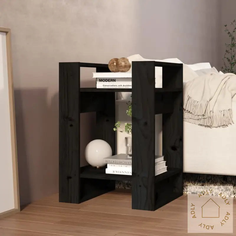 Bokhylle/Romdeler Svart 41X35X57 Cm Heltre Furu