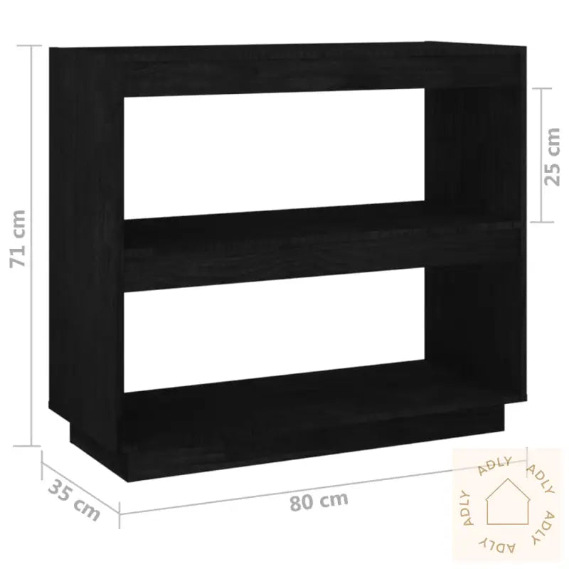 Bokhylle Svart 80X35X71 Cm Heltre Furu