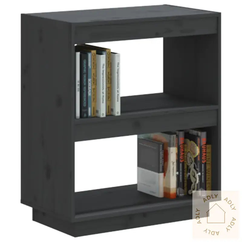 Bokhylle Grå 60X35X71 Cm Heltre Furu